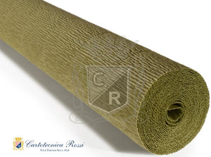 Italian Crepe Paper 180gms, Full roll 50cm x 250cm - Ancient Earth Green (612)