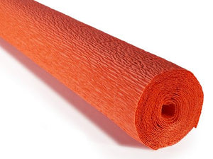 Italian Crepe Paper 180gms, Full roll 50cm x 250cm - Intense Orange Holand (17E6)