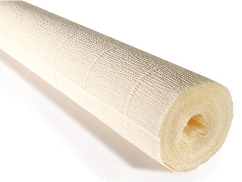 Italian Crepe Paper 180gms, Full roll 50cm x 250cm - White Cream (603)