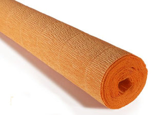 Italian Crepe Paper 180gms, Full roll 50cm x 250cm - Orange Pumpkin (610)