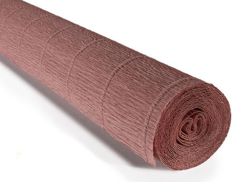 Italian Crepe Paper 180gms, Full roll 50cm x 250cm - Brown Antique Pink (613)