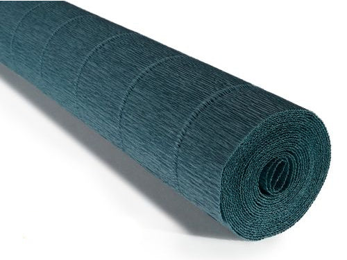 Italian Crepe Paper 140gms, Full roll 50cm x 250cm - Petrol Blue (960)