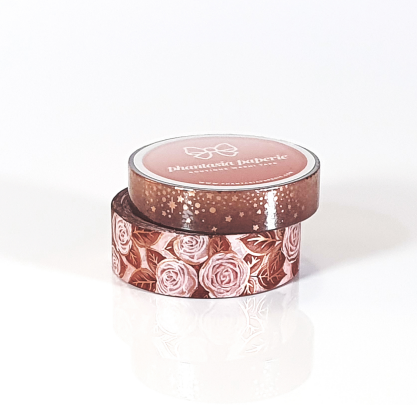 Blush Roses Washi Tape Duo - with Rose Gold Foil Accents