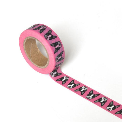 Boston Terrier on Pink Washi Tape - Smarty Pants Paper Co.