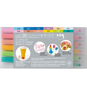 Kuretake - ZIG - CLEAN COLOR DOT Marker - Set of 12 colours