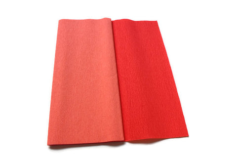 Gloria Doublette Crepe paper / Double sided crepe paper - Coral & Dark Coral