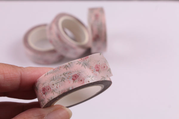 Delicate Pink Floral Washi Tape