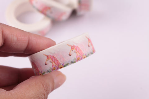 Unicorn Washi Tape, Unicorn and flowers washi tape