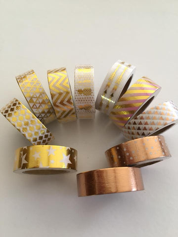 Mixed Foil Washi Tape Set of 10