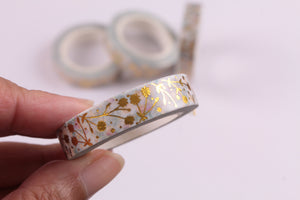 Gold Foil Floral Skinny Washi Tape