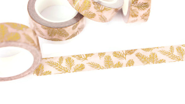 Gold Foil Pine Branches washi tape