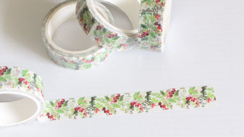 Watercolor Christmas Floral Washi Tape