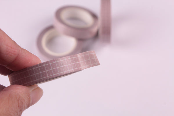 Blush grid Washi Tape, BuJo series washi tape, 10mm