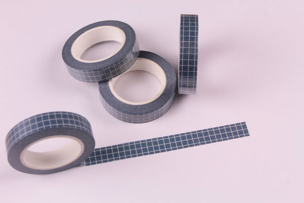 Blue grid Washi Tape, BuJo series washi tape, 10mm