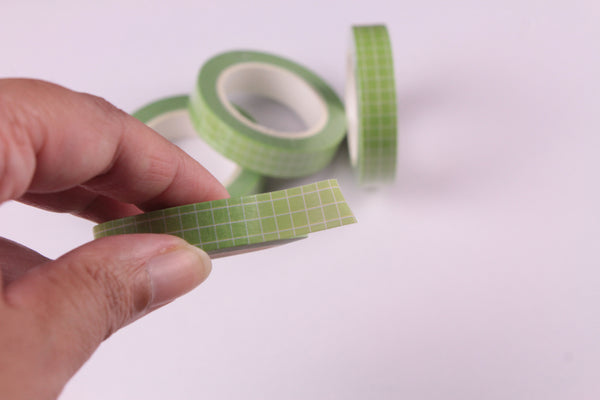 Green grid Washi Tape, BuJo series washi tape, 10mm