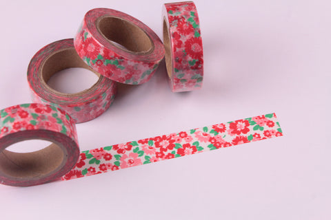 Pink and Red Floral Washi tape