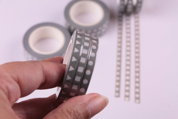 Checklist Washi Tape, BuJo series washi tape, Set of 3 rolls (5mm)