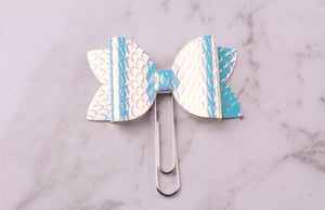 Silver Dragon Scales Planner Bow Clip