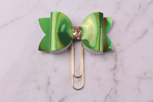 Green Patent Planner Bow Clip