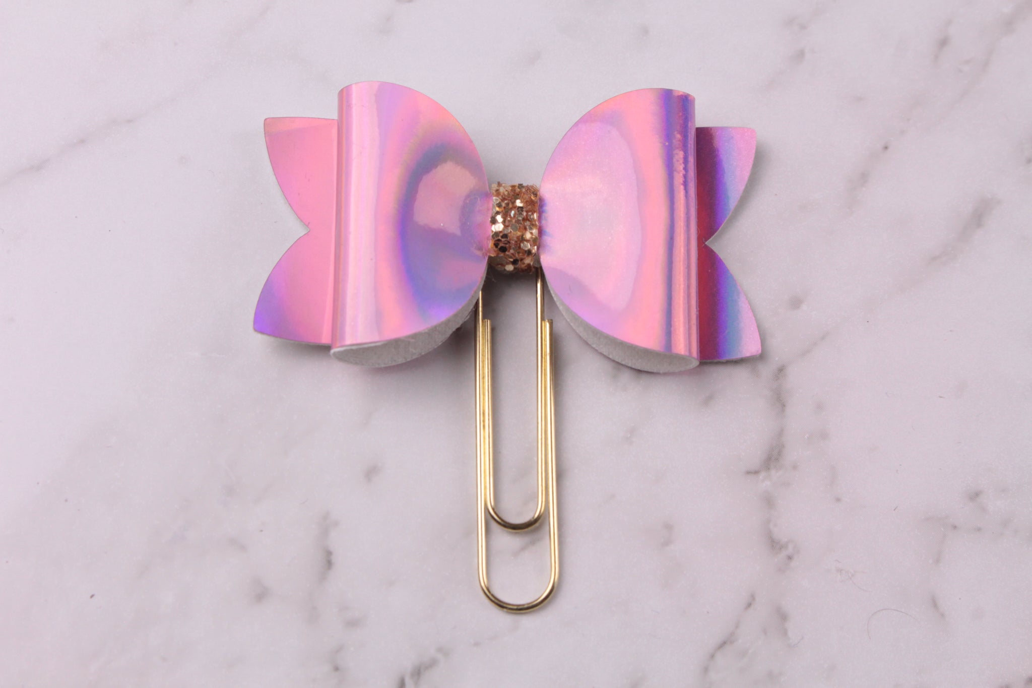 Pink Patent Planner Bow Clip