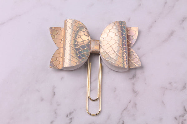 Gold Holographic Dragon Scales Planner Bow Clip