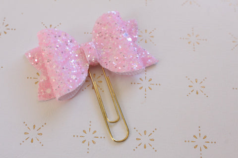 Pink Planner Bow Clip