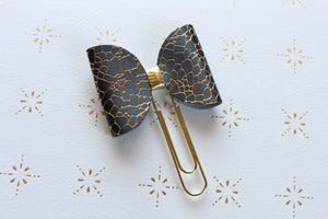 Black and Gold bow clip