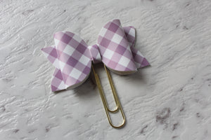 Purple Gingham Bow Clip