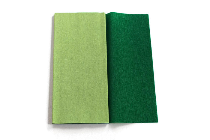 Gloria Doublette Crepe paper / Double sided crepe paper - Lime Green & Moss Green