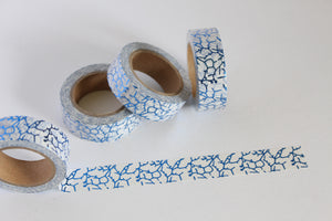 Electric Blue Crackle Print Washi Tape