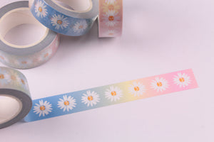 Daisies on Pastel Washi Tape