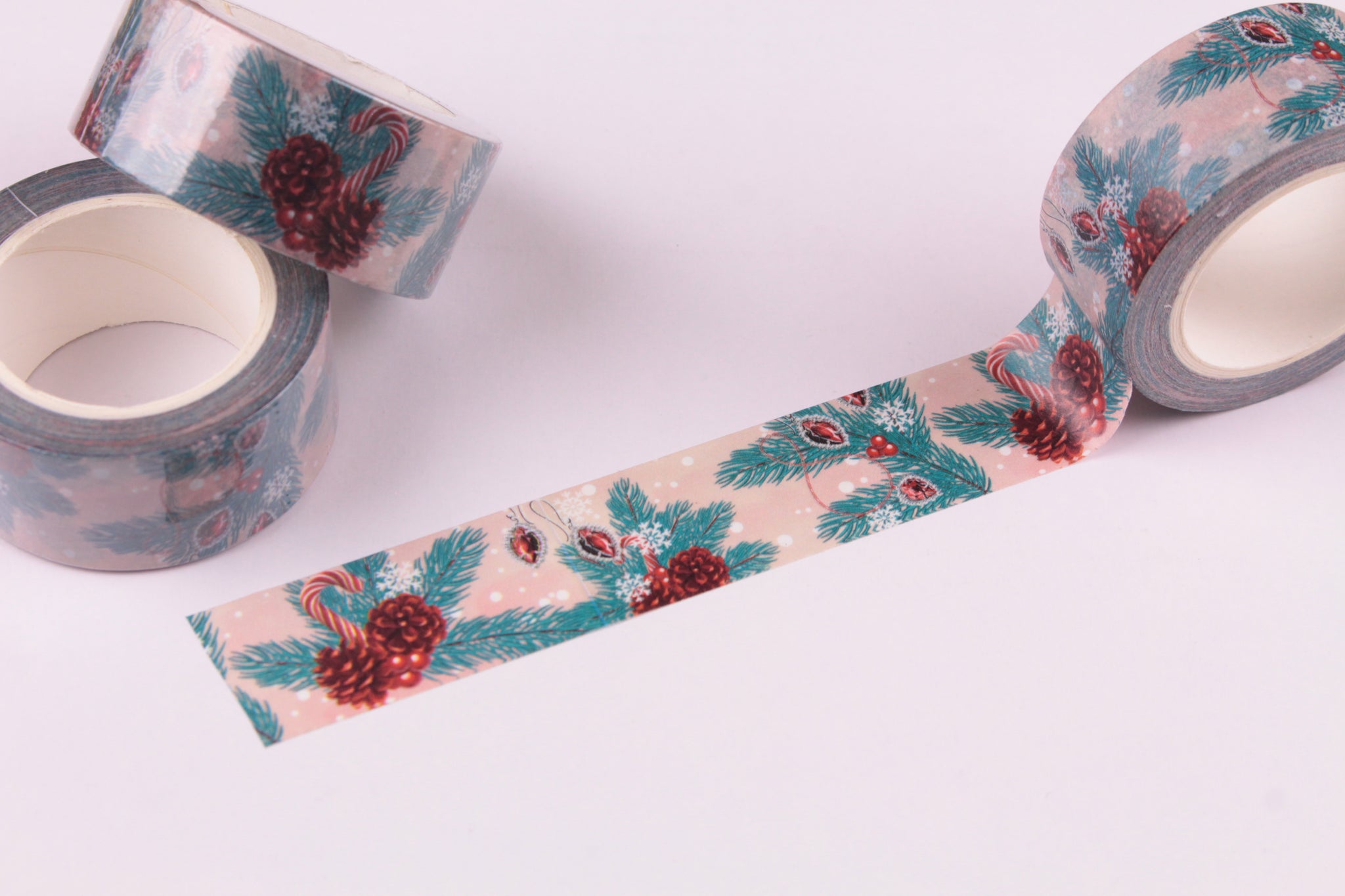 Pinecones and Candy Canes wide Washi Tape - Wide Washi - 20mm