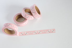 Pink with White Dragonfly Print Washi Tape