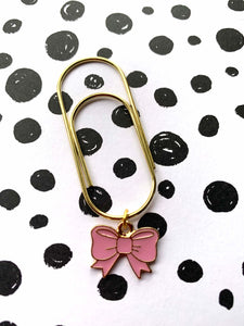 Pink Bow Planner Clip