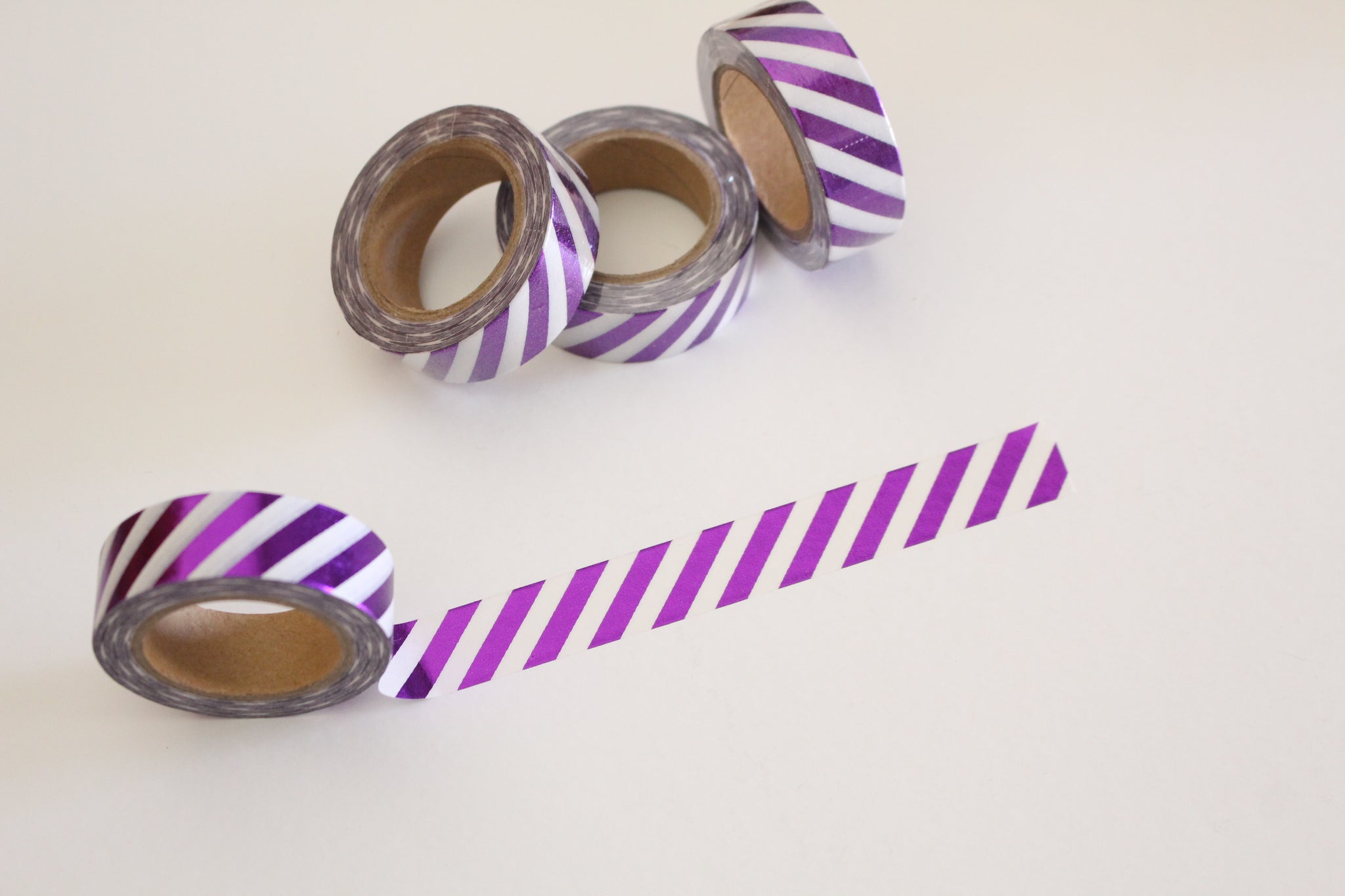 Metallic purple stripes washi tape