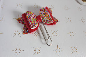 Red Sprinkles Planner Bow Clip