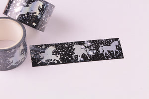 Silver Foil Unicorn Washi Tape - Wide Washi - 30mm