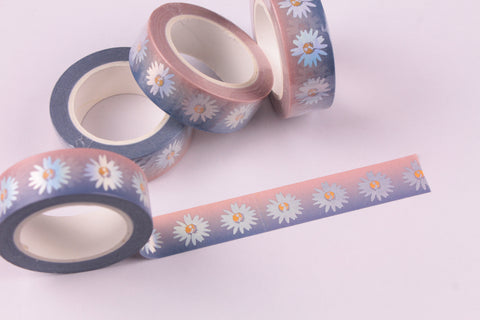 Silver Foil Daisies washi tape
