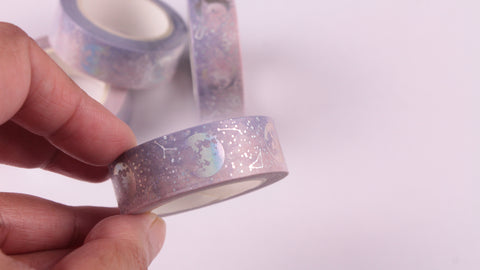 Silver Foil Lunar Constellations washi tape