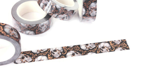 Skulls with Rose Gold Accents washi tape